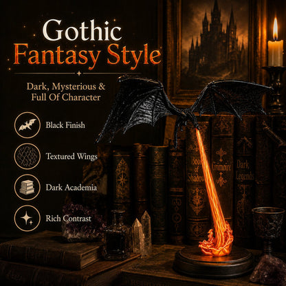 Light-Up Dragon Fire Bookshelf Lamp